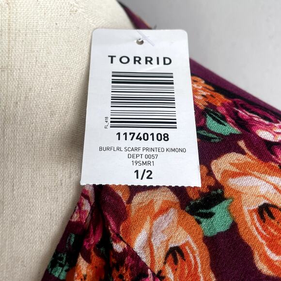 Torrid Floral Kimono/Duster NWT SZ 1X - Picture 3 of 9